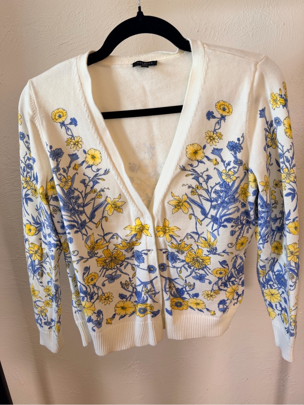 Talbots Whimsical Floral Cardigan - Size Medium